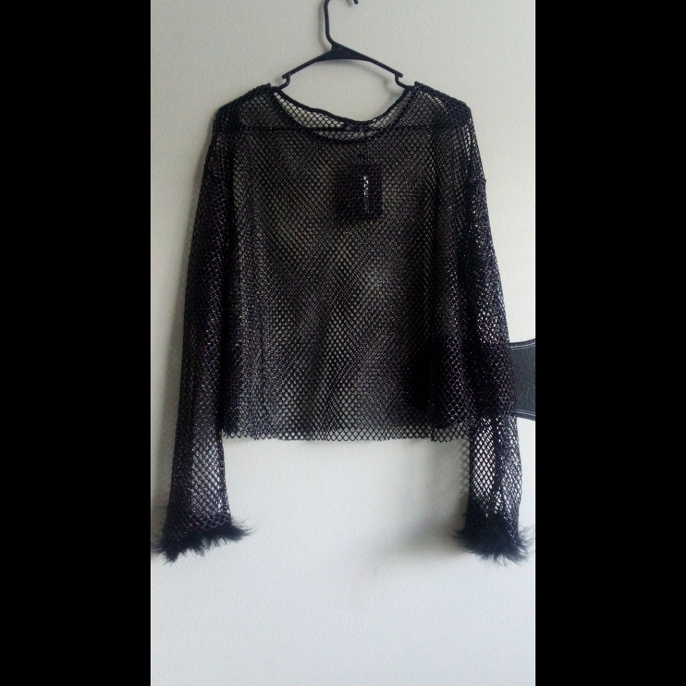 🆕 LISTING!! BNWT GLITTER MESH NET TOP - Picture 13 of 16